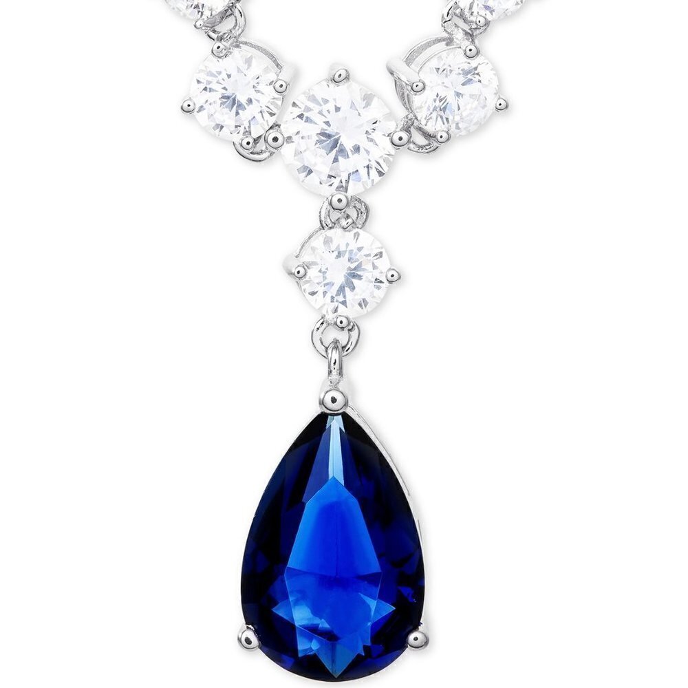 𝅺J98 Cubic Zirconia 18" Sterling Silver Necklace